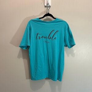 Next Level Apparel Turquoise Tee Trouble size L